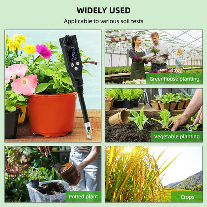 Smart Soil pH Meter 0.0-14.0pH - Bluetooth Soil Tester & Data Logger for Hydroponics, Garden & Farmland