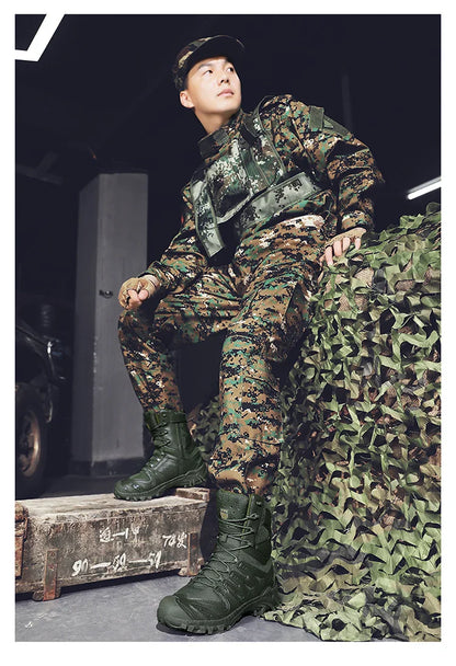 Special Forces Desert Combat Boots - Men's Tall Wear-Resistant Tactical, Waterproof Training & Outdoor Mountaineering Sports Boots
