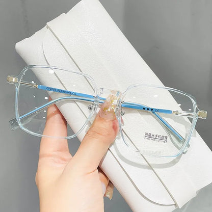 Trendy Reading Glasses for Women — Anti Blue Light Presbyopia Eyewear, High-Definition Transparent Frame, Unisex Eyeglasses