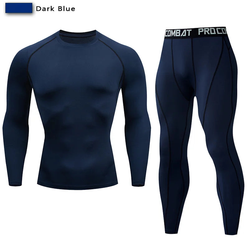 2-Piece Men’s Compression Sportswear Set — Gym, Yoga, Workout & Jogging Tracksuit