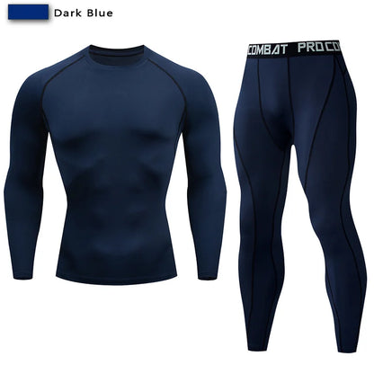 2-Piece Men’s Compression Sportswear Set — Gym, Yoga, Workout & Jogging Tracksuit