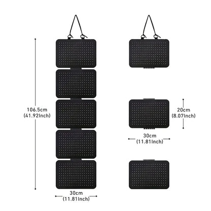 Foldable Felt Jewelry Organizer – 5-Tier Wall Hanging Earring & Pendant Display with Storage for Necklaces and Bracelets