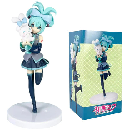 20CM Anime Hatsune Miku x Cinnamoroll Figure – Collectible Decorative Model, Kawaii Gift for Kids