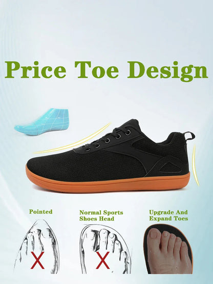 Men’s Minimalist Barefoot Walking Shoes – Breathable Wide Sports Sneakers for Gym, Office & Leisure