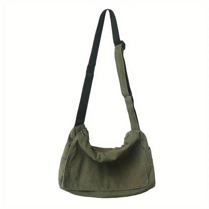 Women’s Vintage Canvas Messenger Bag – Casual Crossbody Shoulder Tote Handbag for Teenagers & Everyday Use