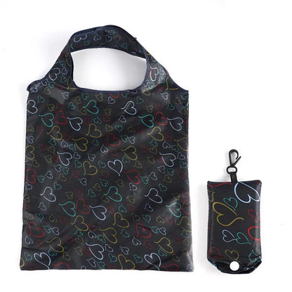 Large Nylon Shopping Bag for Women – Foldable, Eco-Friendly Reusable Tote, Grocery & Storage Handbag