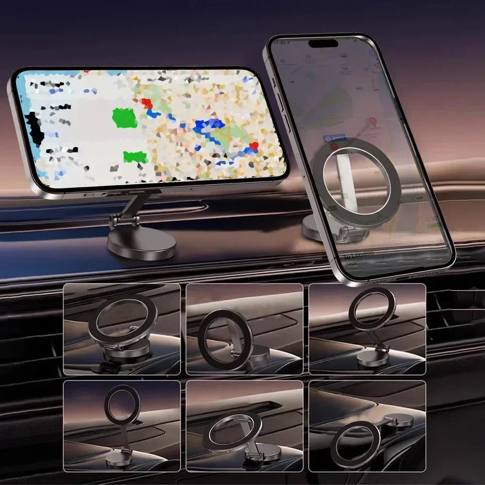 Strong Magnetic Cell Phone Holder - 360° Swivel Adjustable Magsafe Back Sticker for iPhone 16, Samsung, Xiaomi, Universal