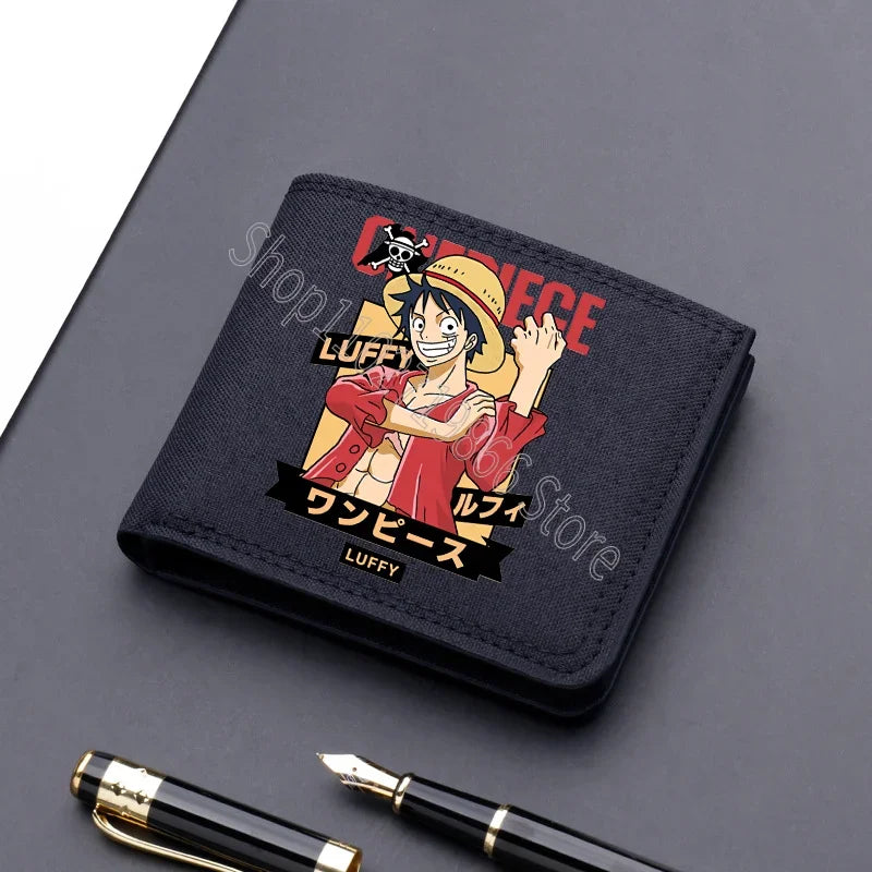 One Piece Men’s Wallet – Multi-Card Slots, Cartoon Anime Print, Portable Purse for Boys & Birthday Gifts