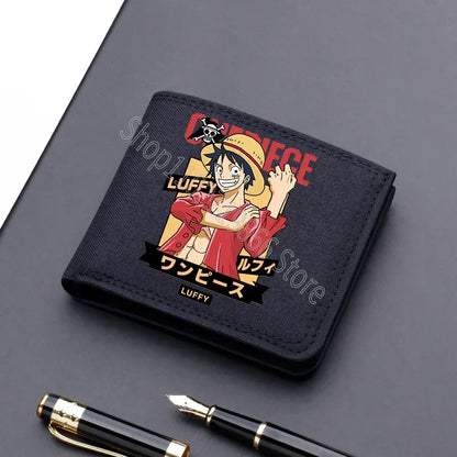 One Piece Men’s Wallet – Multi-Card Slots, Cartoon Anime Print, Portable Purse for Boys & Birthday Gifts