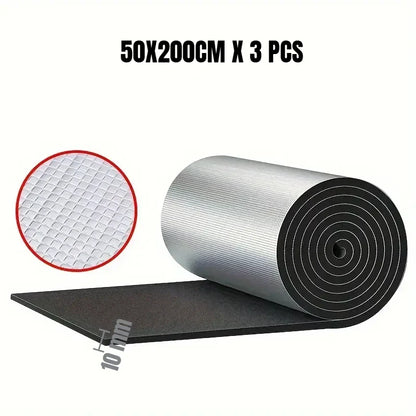 Fireproof Sound Insulation Mat - 200x50cm Thermal Acoustic Panel for Car Noise Reduction & Heat Protection