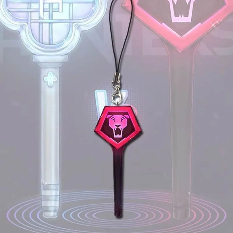 Anime & K-Pop Demon Hunters Cosplay Keychain – Acrylic Light Stick Pendant for Phone, Bag, and Accessories Gift