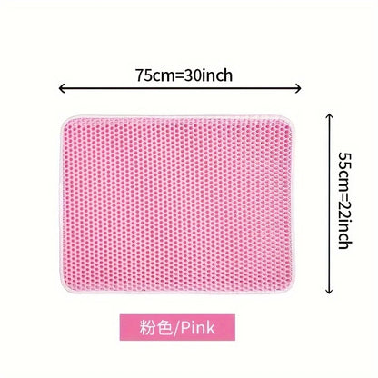 Large Cat Litter Mat – Honeycomb Double-Layer, Waterproof, Easy-Clean, Scatter Control, Stay-Clean Design