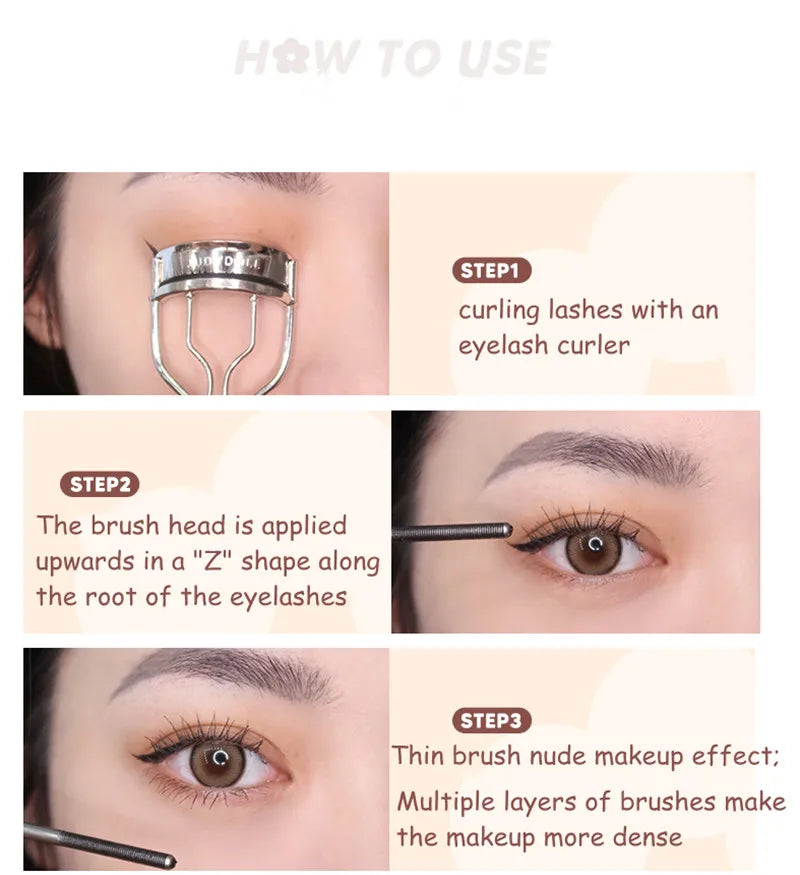 Judydoll Waterproof Silk Fiber Mascara – Black Long Curling Lash Extensions for Sexy Eyes Makeup