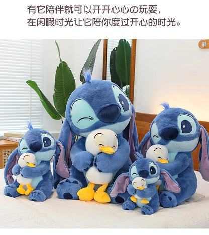 Disney Stitch Plush Doll - Lilo and Stitch Cute Duck Version, Kawaii Stuffed Toy for Christmas and Birthday Gifts