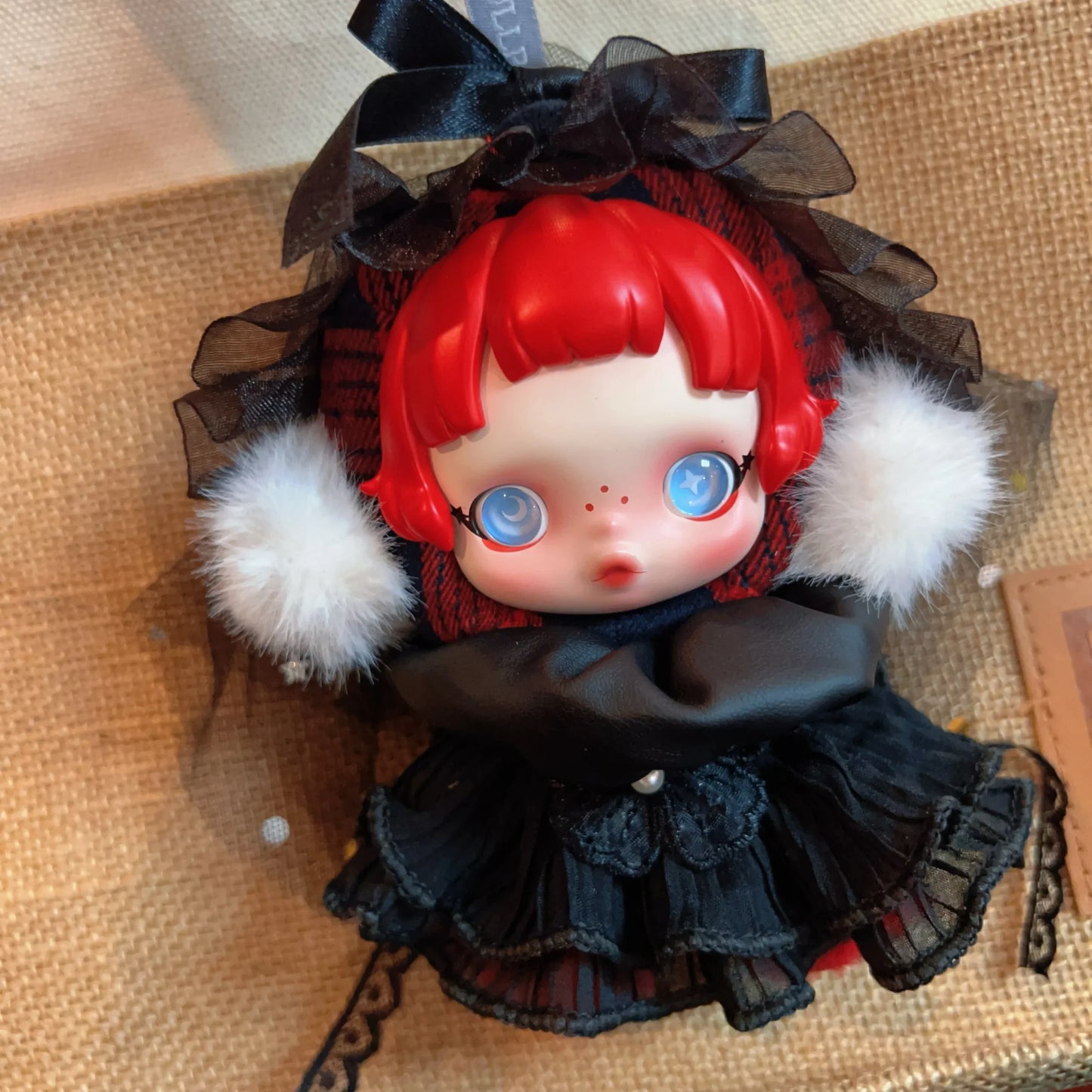 10cm Skullpanda Doll Clothes – Vintage Princess Dress Set with Headwear, Winter Symphony Series