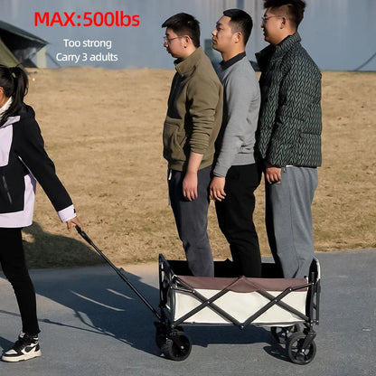 Heavy Duty Collapsible Folding Beach Wagon – Large-Capacity Portable Utility Cart for Garden & Camping