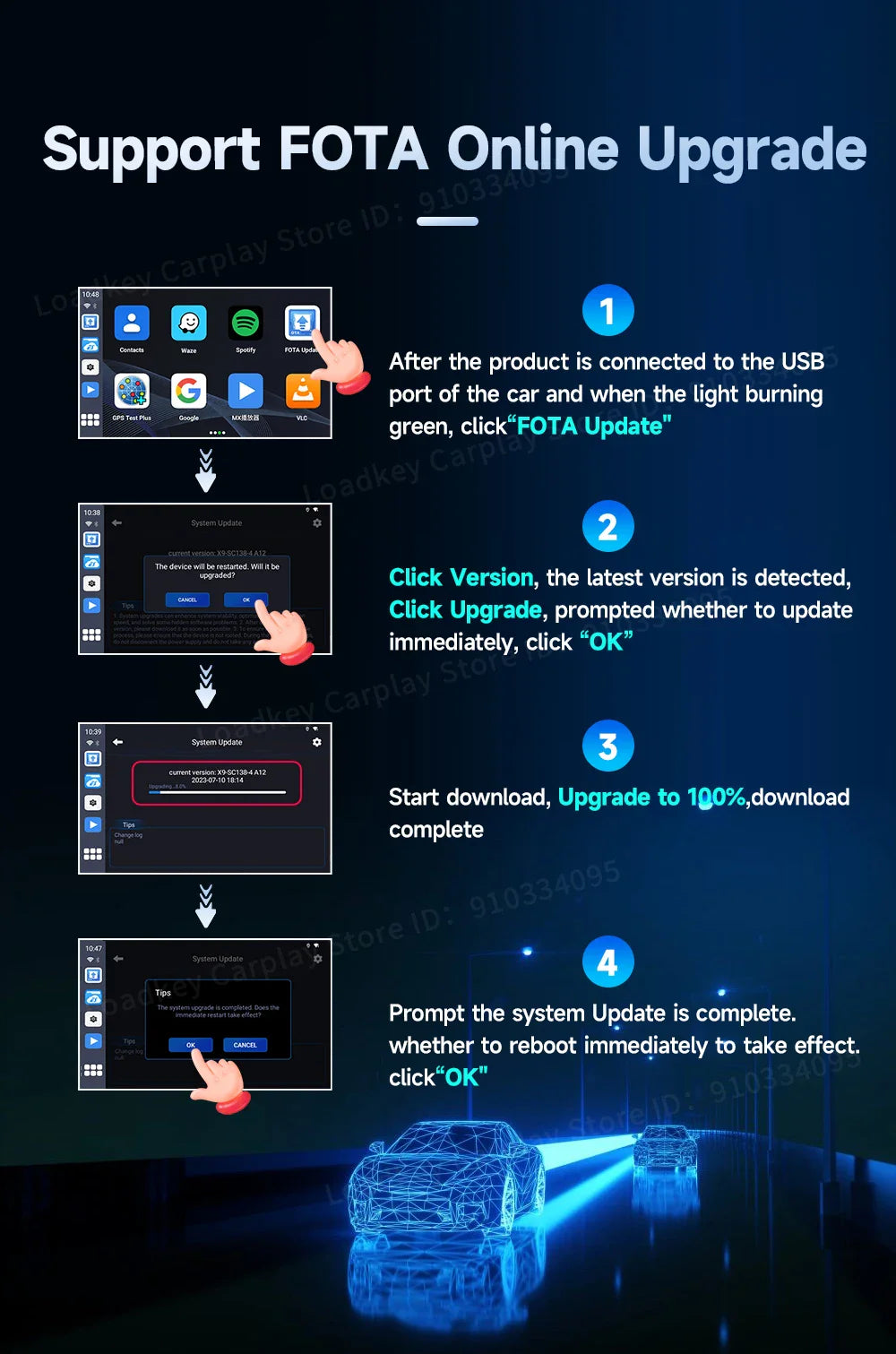 8+128GB Carlinkit TV Box — Android 13 Wireless CarPlay & Android Auto Adapter, 8-Core Qualcomm, HDMI