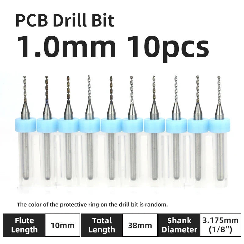 0.1–1.0mm Micro Carbide PCB Drill Bit Set – Tungsten Steel Bits for CNC, Wood & Circuit Board Precision Drilling