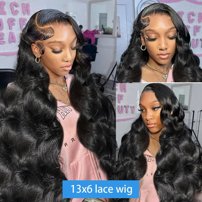 250% Density Body Wave Lace Front Wig – 13x6 Transparent Brazilian Remy Human Hair, 30-32 Inch for Black Women