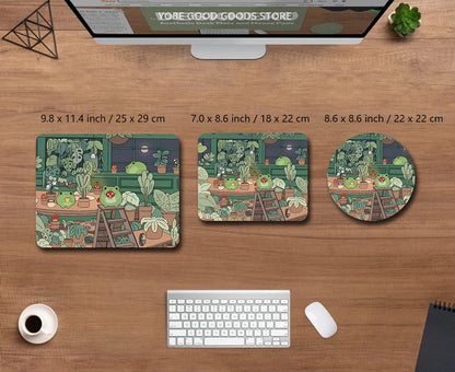 Kawaii Frogs XXL Desk Mat – Cute Anime Aesthetic Gaming Mousepad, Green Nature & Lofi Plant Extended Mouse Pad