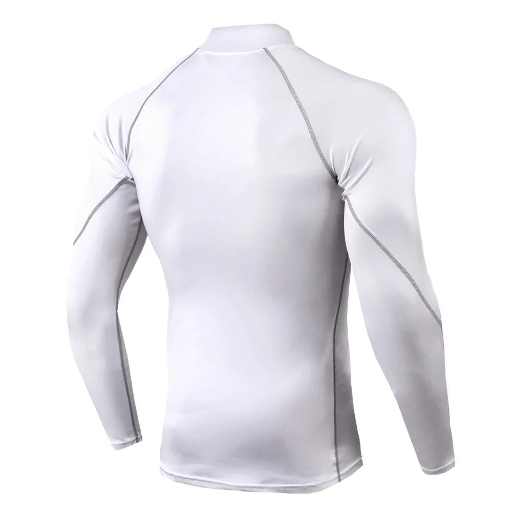 Men's Quick Dry Long Sleeve Compression Sport T-shirt - Bodybuilding Running Shirt for Gym Fitness, Tight Rashguard