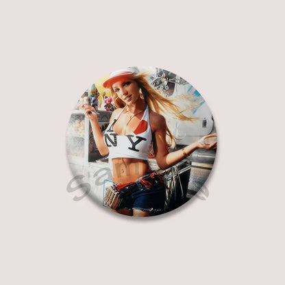 Britney Spears Music Brooch Pin – Pop Singer Badge Jewelry for Bags & Clothing, Fan Collection Accessories & Gift Item
