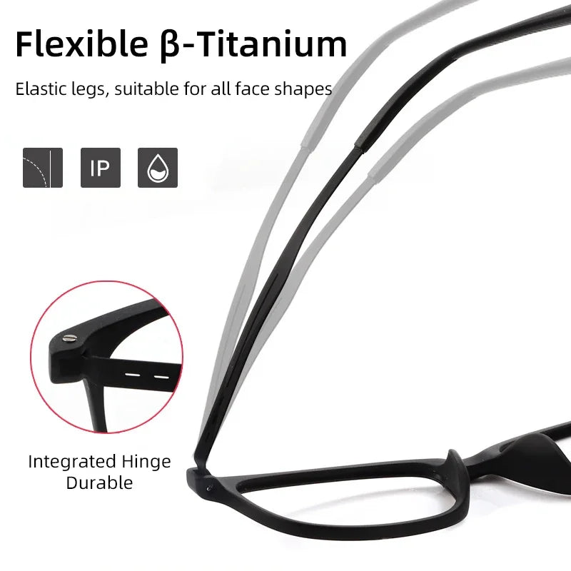 CLLOIO Ultra-Light TR90 Blue Light Blocking Reading Glasses – Classic Round Titanium Frame Optical Eyewear for Men & Women