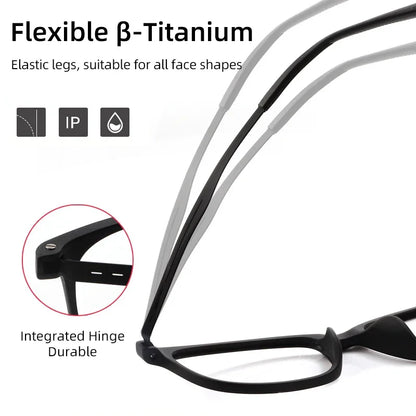 CLLOIO Ultra-Light TR90 Blue Light Blocking Reading Glasses – Classic Round Titanium Frame Optical Eyewear for Men & Women