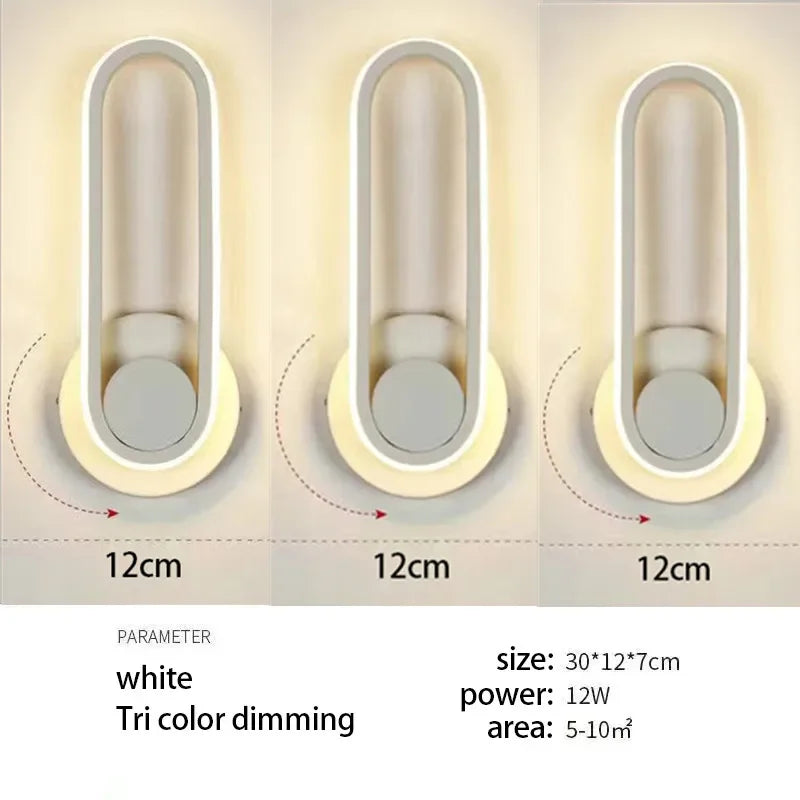 Modern Rotatable LED Wall Light - Indoor Wall Sconce for Bedroom, Stairway, Living Room and Dining Room