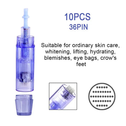 10PCS Dermapen Nano Needle Cartridges – A1 Bayonet Disposable Microneedling Replacement Needles for Tattoo Removal & Skin Care Treatment