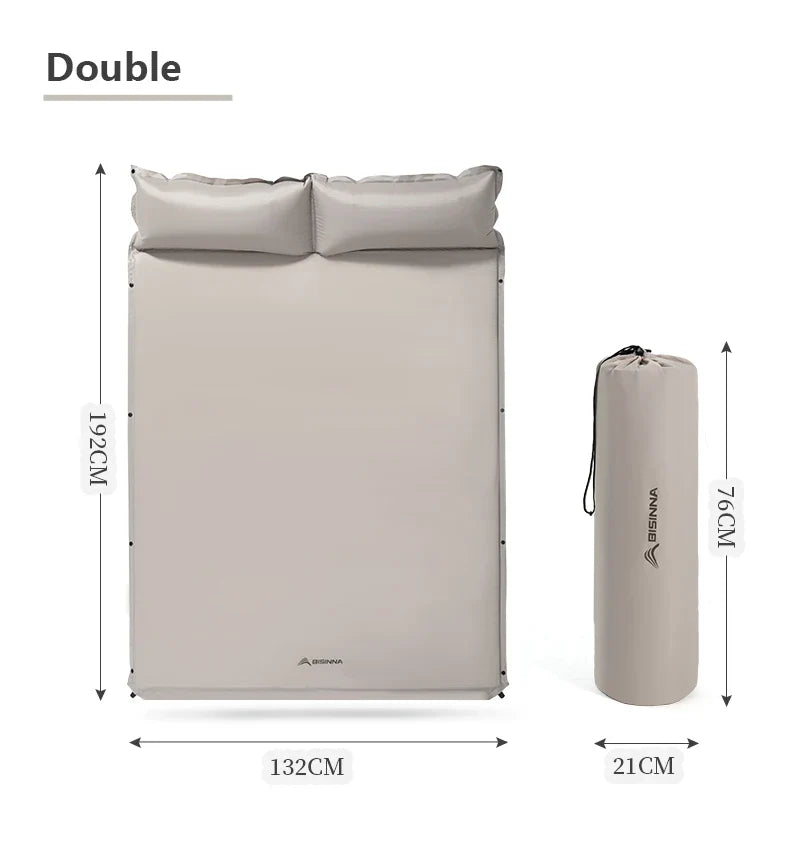 BSWolf Thick Self-Inflating Outdoor Mattress - Spliced Inflatable Camping Mat for Tent Use