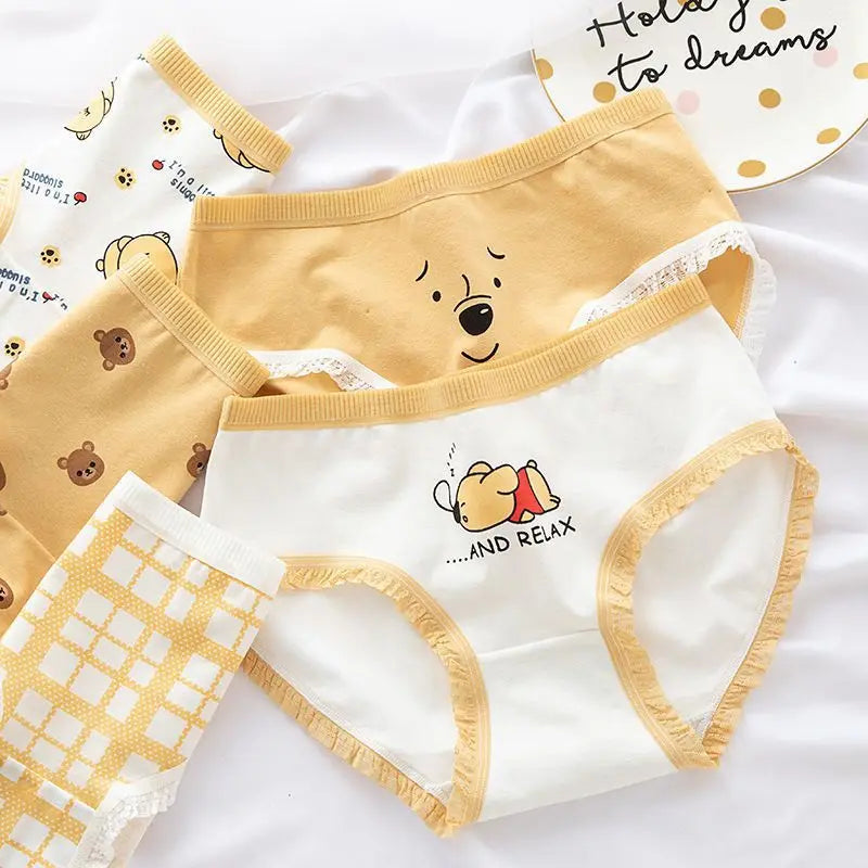 5-Piece Cotton Panties Set – Strawberry Bear Cartoon Girls’ Briefs, Sexy Women’s Underwear & Lingerie