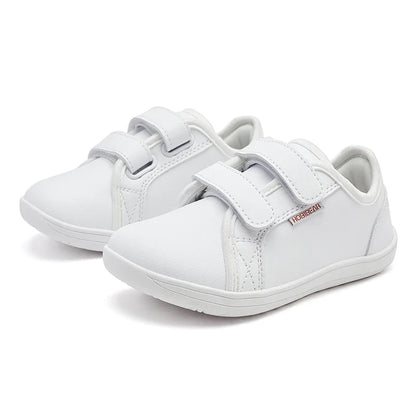 HOBIBEAR Kids Barefoot Shoes – Wide Toe Minimalist Lightweight Sneakers with Hook & Loop Artificial Leather for Boys and Girls