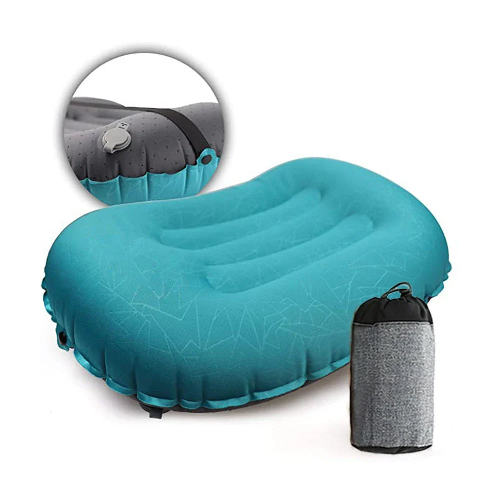 Ultralight Inflatable Camping Pillow – Compact Ergonomic Neck & Lumbar Support for Hiking, Travel & Backpacking