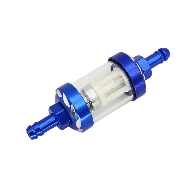 8mm CNC Aluminum Alloy Glass Gas Fuel Filter for Dirt Pit Bike - Enhanced Oil Filtration for CRF70, TTR100, KLX65, and More 125/140/150/160cc Models