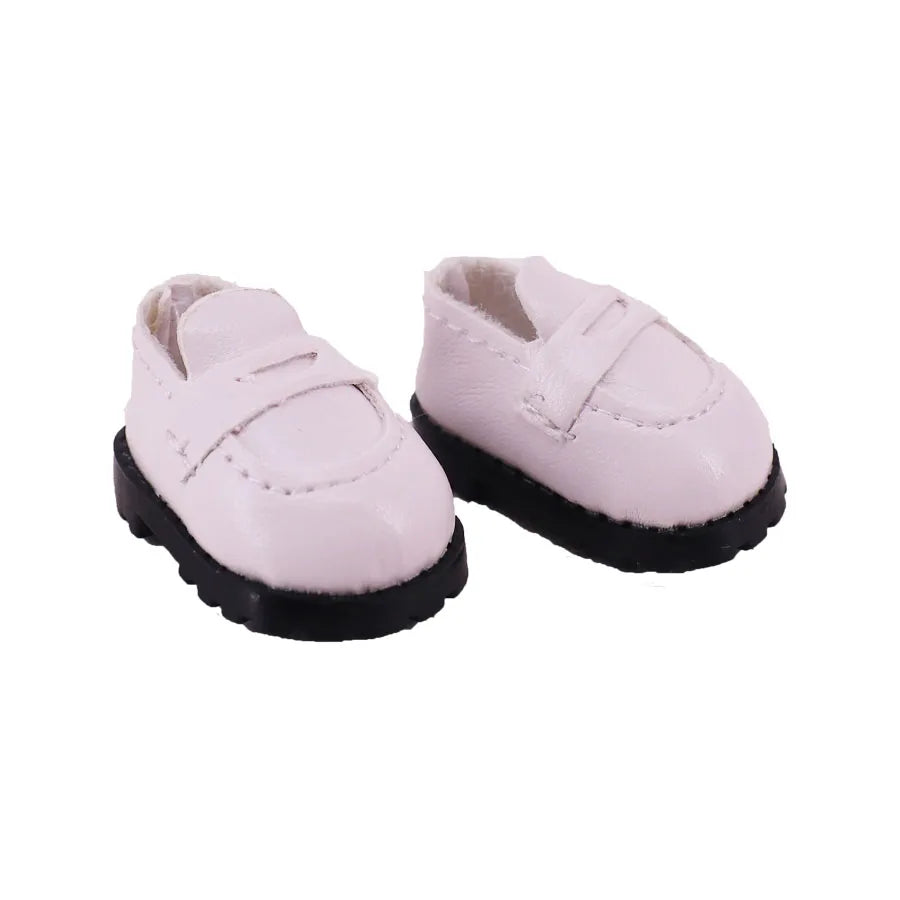 3.8cm Solid Color Lace-Up Canvas Shoes – PU Doll Shoes for 17cm Labubu Doll Clothes & Accessories Gift