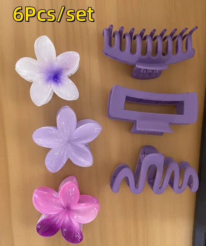 18Pcs Egg Flower Hair Clips | Gradient Candy Color Flowers, Shark Clips for Daily Ponytail Styling