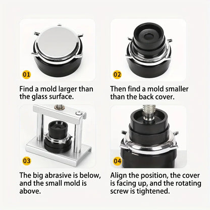 12/18pcs Professional Watch Repair Tool Set – Metal Back Cover Closer Kit for Watchmaker Maintenance