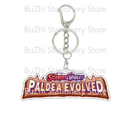 Anime Mega Evolution Acrylic Keychain 5cm – PTCG PKM Cartoon Game Logo Bag Charm Pendant Gift Toy for Boys & Girls Collection