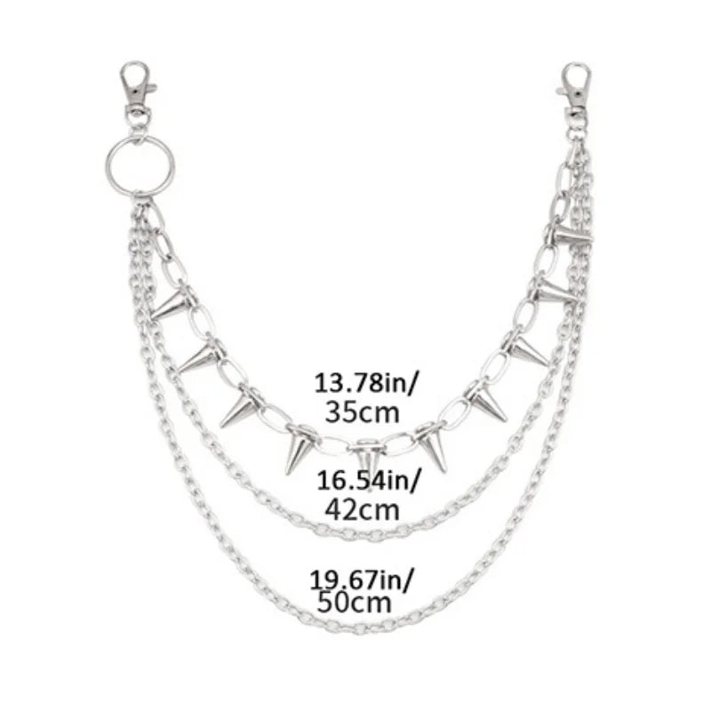 Punk Rock Metal Waist Chain Keychain – Unisex Hip-Hop Jewelry for Jeans, Wallets & Accessories