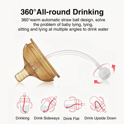 150ML/250ML Portable Baby Bottle – Silicone Feeding Bottle with Handle, Drop-Resistant & BPA Free for Newborns