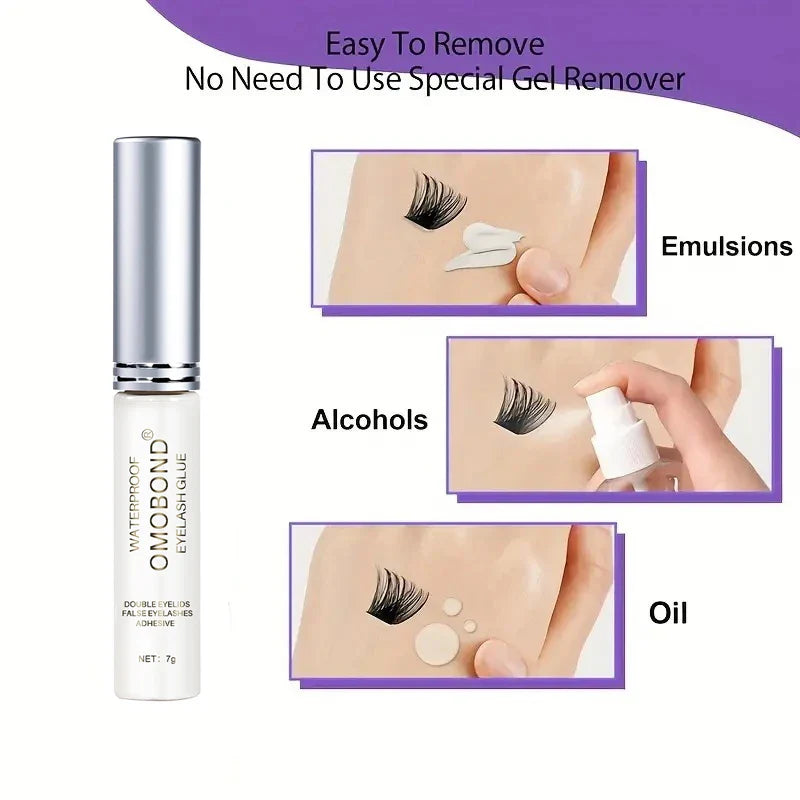7g Waterproof Eyelash Glue Gel — Strong Hold for False, Individual & Cluster Lashes, Professional Salon & Home Use