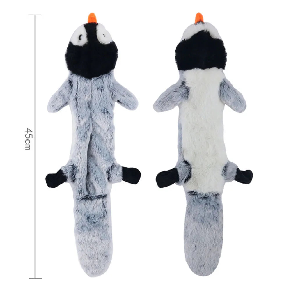 Funny Stuffingless Animal Dog Toy – Durable Plush Squeaky Chew Toy with Crinkle Sound & Squeakers for Pets