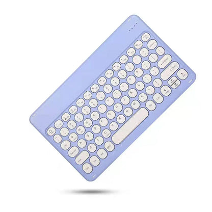Spanish/English 10-Inch Bluetooth Keyboard – Wireless Rechargeable Universal Keyboard for iPad Air, Pro, Phone, Tablet, Laptop