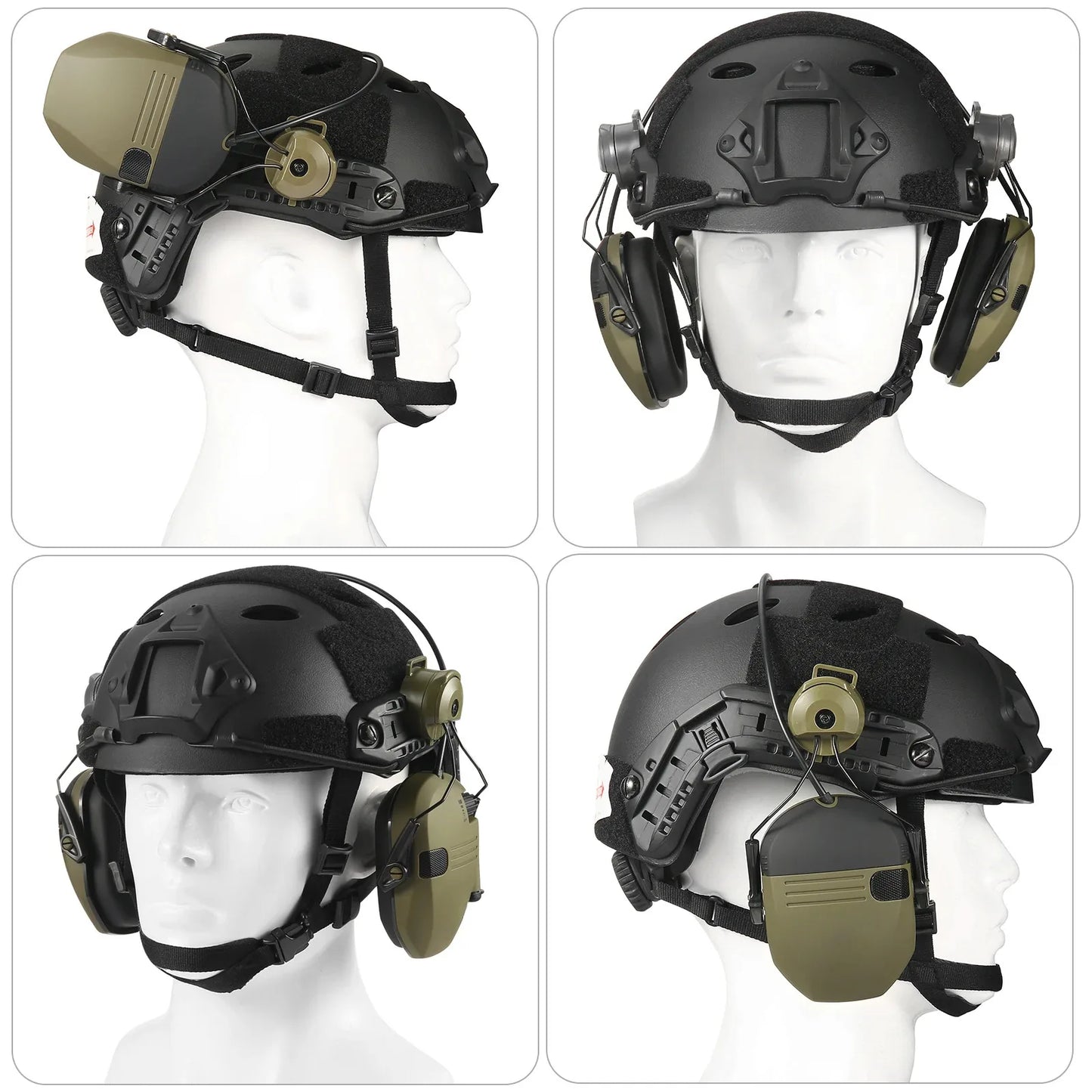 WK Tactical Electronic Shooting Earmuff – New Generation Noise-Reducing Headphones, NRR 23dB Helmet Version