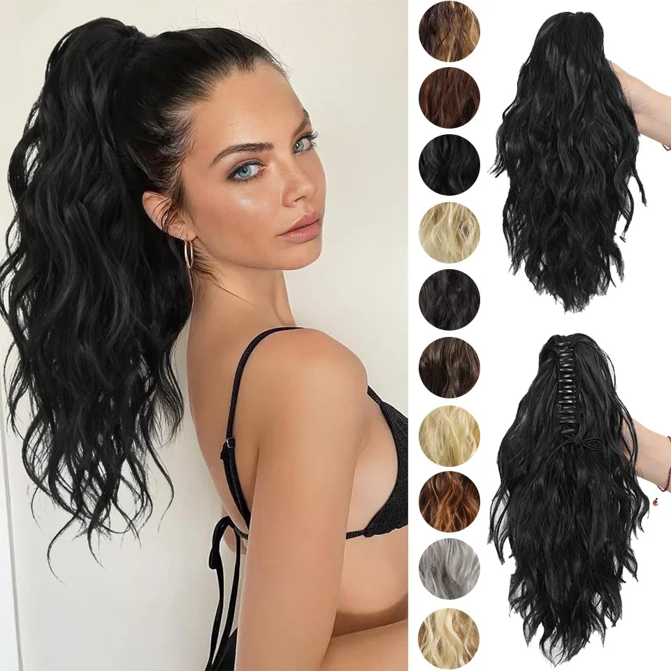 LUPU 14" Synthetic Curly Claw Clip-In Ponytail – Heat-Resistant Fashion Hair Extension for Daily Wear, Halloween & Holidays