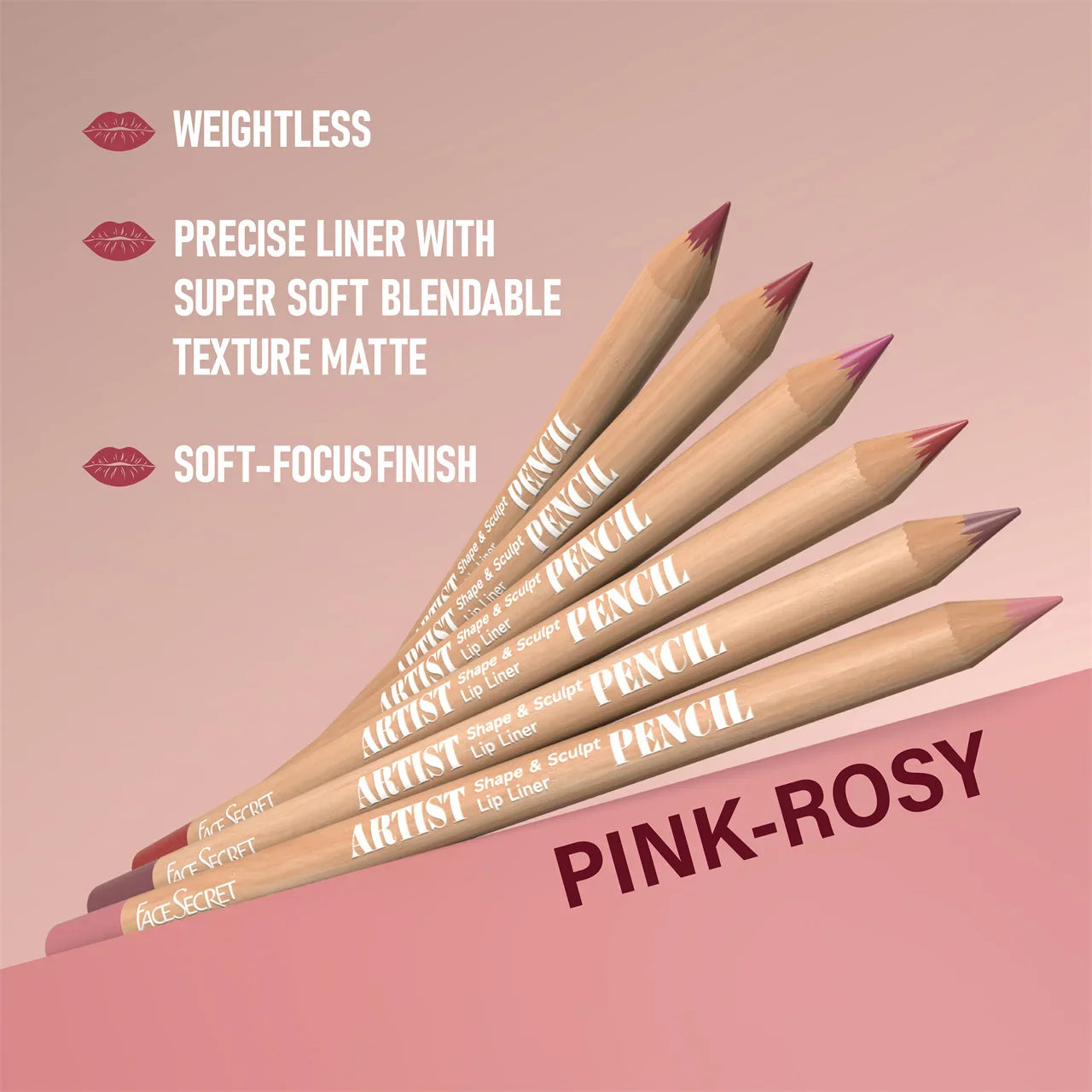 Face Secret Artist Shape Sculpt Lip Liner Set – Weightless, Precise, Super Soft & Blendable Matte Texture