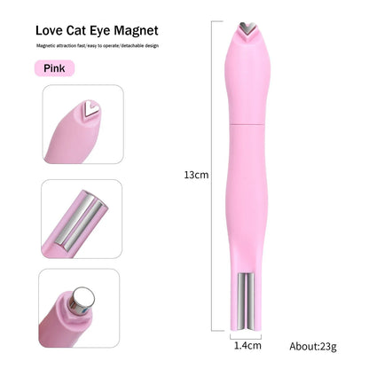3D Love Heart Nail Magnet Stick – 3-in-1 Cat Eye, Double Line, Moon & Snake Pattern UV Gel Manicure Tool