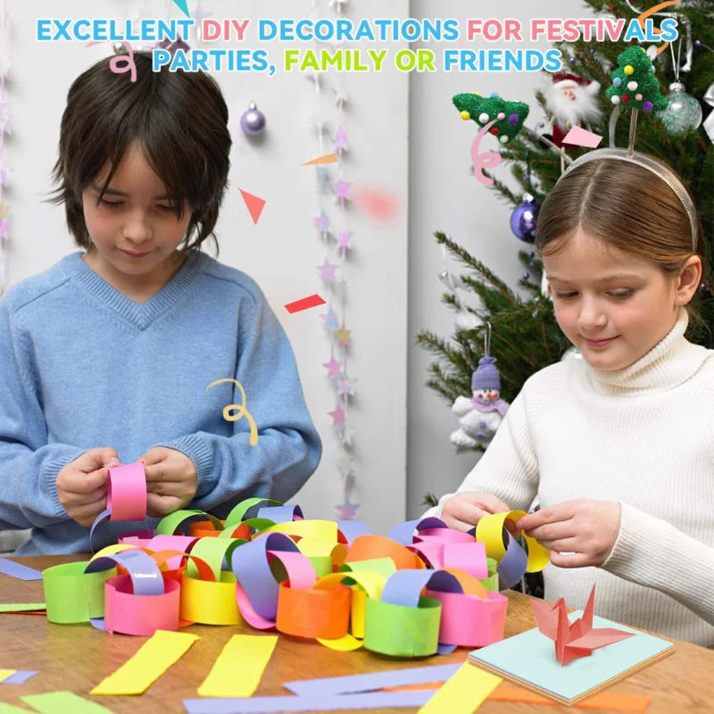 400pcs Square Origami Paper Kit – 20 Colors, Double-Sided Folding Craft Paper for Kids & DIY Projects