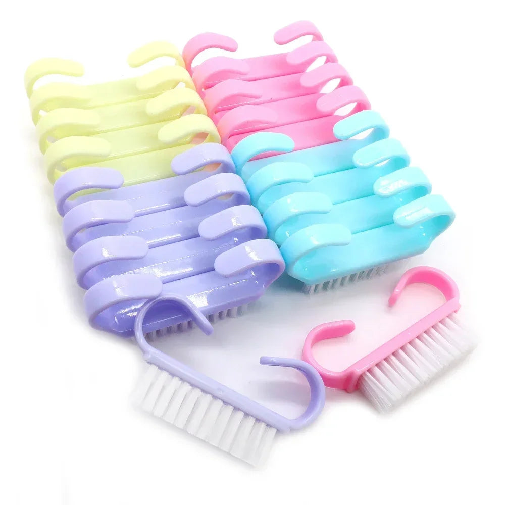 10/20/50/100pcs Nail Cleaning Brush Set - Handle Grip Fingernail Scrubber Tools for Men & Women Manicure Care